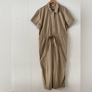 Khaki Gap Short Sleeve Jumpsuit